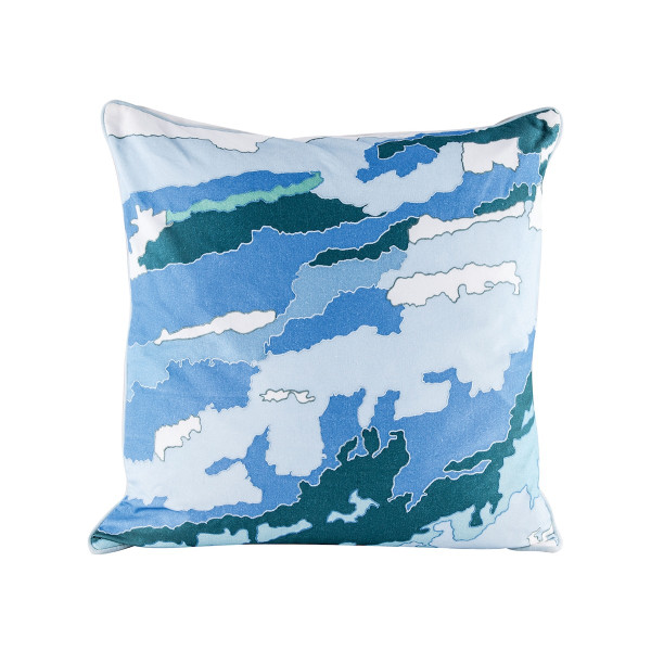 Dimond Home Blue Topography Pillow With Goose Down Insert 8906-006