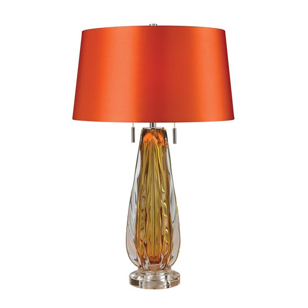Free Blown Glass Table Lamp In Amber D2669 by Dimond