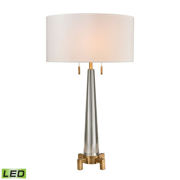 Dimond Bedford Solid Crystal Led Table Lamp - Aged Brass D2682-LED