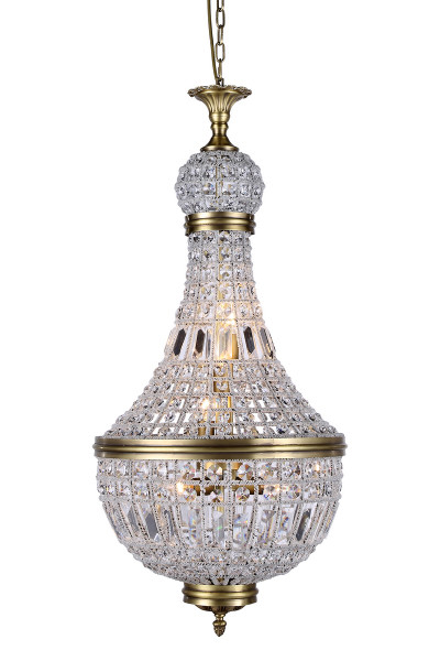 Elegant Stella 6 Light French Gold Pendant Clear Royal Cut Crystal 1209D17FG/RC