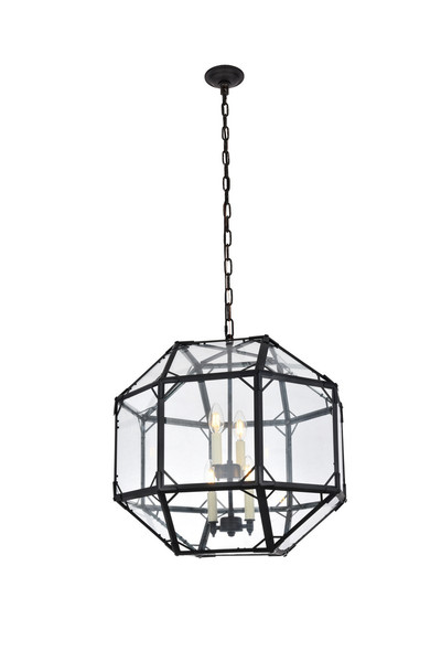 Elegant Gordon 4 Light Rustic Zinc Pendant 1514D19RZ