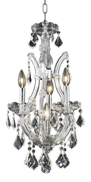 Elegant Maria Theresa 4 Light Chrome Pendant Clear Royal Cut Crystal 2800D12C/RC