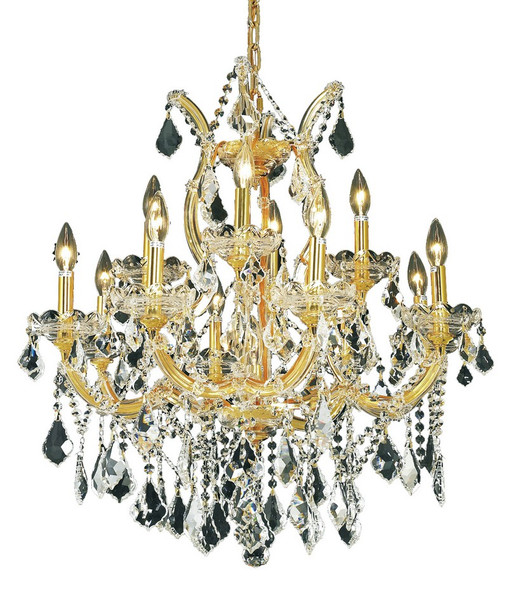 Elegant Maria Theresa 13 Light Gold Chandelier Clear Elegant Cut Crystal 2800D27G/EC