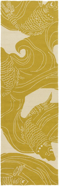 Surya Rain Hand Hooked Yellow Rug RAI-1254 - 2'6" x 8'