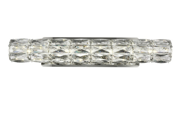 Elegant Valetta Integrated Led Chip Light Chrome Wall Sconce Clear Royal Cut Crystal 3501W24C