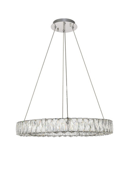 Elegant Monroe Integrated Led Chip Light Chrome Chandelier Clear Royal Cut Crystal 3503D23C