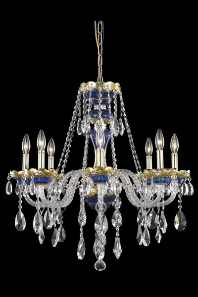 Elegant Alexandria 8 Light Blue Chandelier Clear Elegant Cut Crystal 7810D26BE/EC