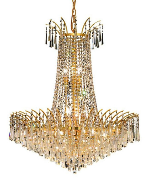 Elegant Victoria 16 Light Gold Chandelier Clear Spectra® Swarovski® Crystal 8032D29G/SA