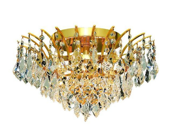 Elegant Victoria 6 Light Gold Flush Mount Clear Spectra® Swarovski® Crystal 8033F16G/SA
