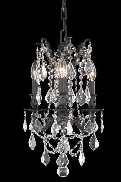Elegant Rosalia 3 Light Dark Bronze Pendant Clear Spectra® Swarovski® Crystal 9203D13DB/SA