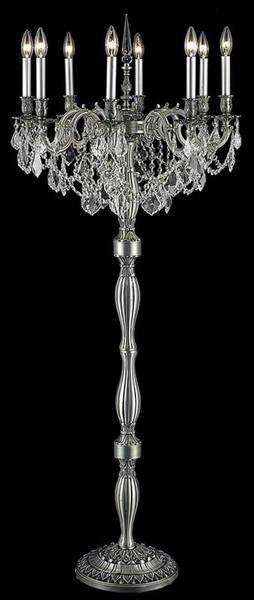 Elegant Rosalia 8 Light Pewter Floor Lamp Clear Spectra® Swarovski® Crystal 9208FL24PW/SA