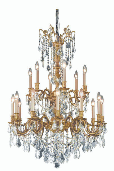 Elegant Rosalia 18 Light French Gold Chandelier Clear Swarovski® Elements Crystal 9218D32FG/SS