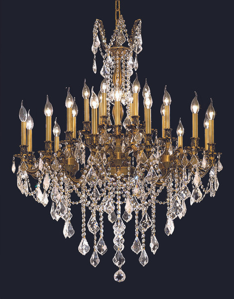 Elegant Rosalia 24 Light French Gold Chandelier Clear Swarovski® Elements Crystal 9224D36FG/SS