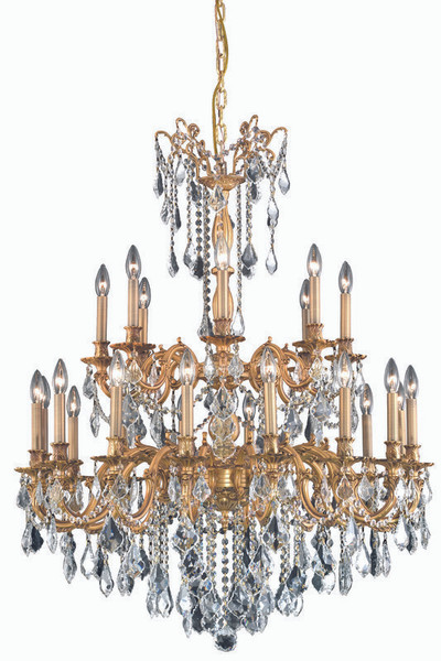 Elegant Rosalia 24 Light French Gold Chandelier Clear Spectra® Swarovski® Crystal 9224G36FG/SA