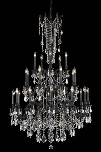 Elegant Rosalia 25 Light Dark Bronze Chandelier Clear Royal Cut Crystal 9225G38DB/RC