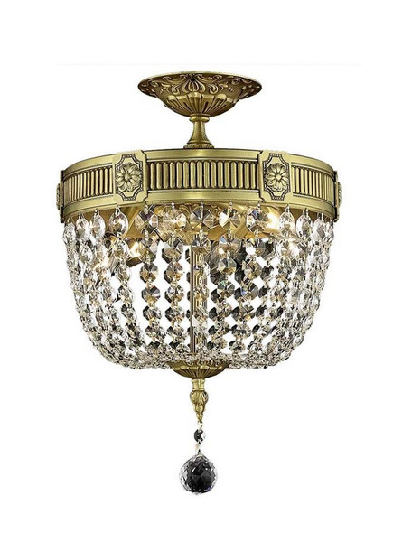 Elegant Esperanza 3 Light French Gold Flush Mount Clear Spectra® Swarovski® Crystal 9303F12FG/SA