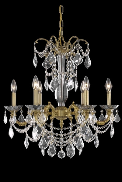 Elegant Athena 6 Light French Gold Chandelier Clear Royal Cut Crystal 9706D23FG/RC