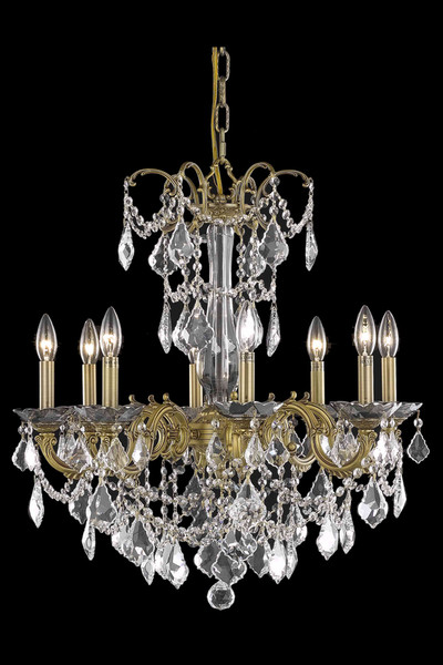Elegant Athena 8 Light French Gold Chandelier Clear Swarovski® Elements Crystal 9708D24FG/SS