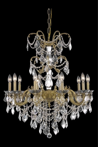 Elegant Athena 10 Light French Gold Chandelier Clear Royal Cut Crystal 9710D29FG/RC