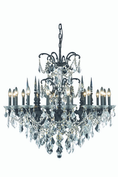 Elegant Athena 16 Light Dark Bronze Chandelier Clear Spectra® Swarovski® Crystal 9716D35DB/SA