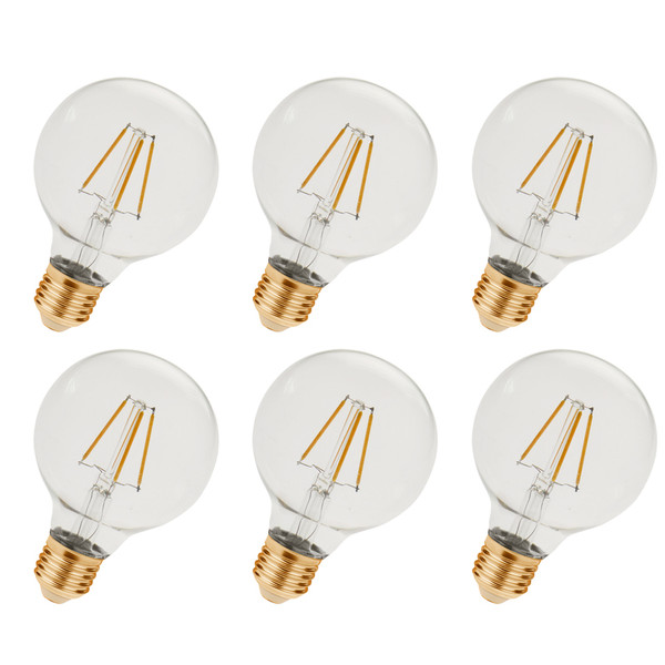 Elegant Led G25 Light Bulb, 2200K, 360°, Cri80, Etl, 3.5W, 40W Equivalent, 15000Hrs, Lm350, Dimmable, 2 Years Warranty, Input Voltage 120V 6 Pack G25LED101-6PK