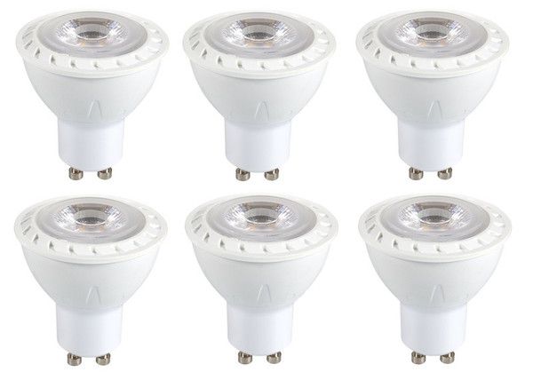 Elegant Led Gu10 Light Bulb, 3000K, 35°, Cri80, Etl, 7W, 50W Equivalent, 25000Hrs, Lm520, Dimmable, 3 Years Warranty, Input Voltage 120V 6 Pack GU10LED101-6PK