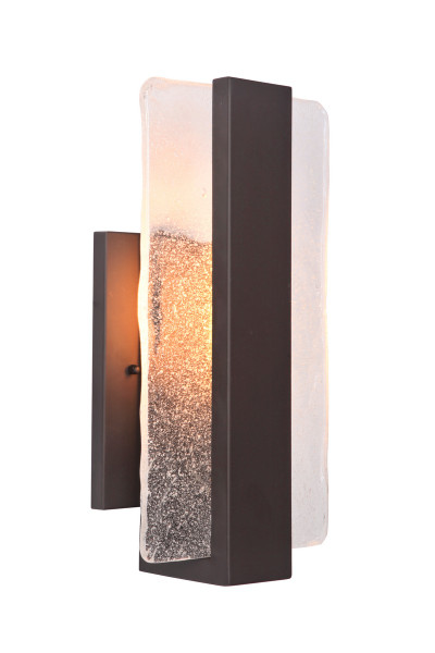 Elegant Led Outdoor Wall Lantern D:8 H:15 13W 1200Lm 2700K Matte Black Finish Seedy Glass Lens LDOD2101