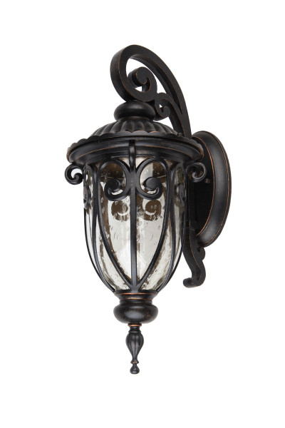 Elegant Led Outdoor Wall Lantern D:7.5 H:18 11W 700Lm 2700K Weather Bronze Finish Clear Seedy Glass Lens LDOD2500