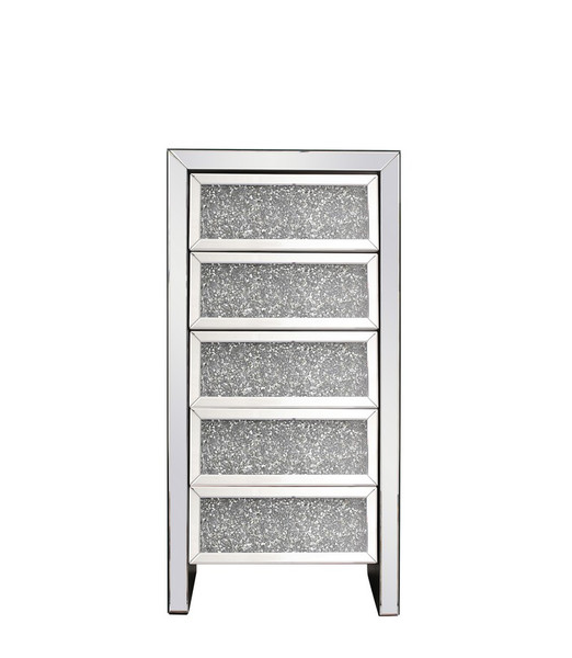 Elegant 23.5 Inch Crystal Cabinet Silver Royal Cut Crystal MF92015