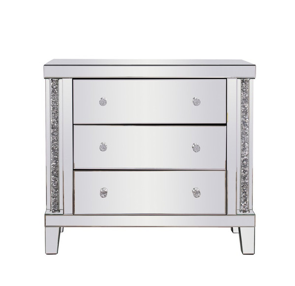 Elegant 35.5 Inch Crystal Cabinet Silver Royal Cut Crystal MF92016