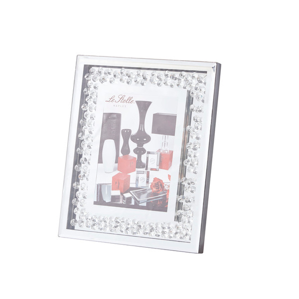 Elegant Sparkle 11 In. Contemporary Crystal Photo Frame In Clear MR9105