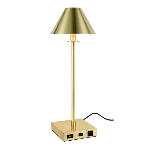 Elegant Brio 1-Light Brushed Brass Finish Table Lamp TL3004