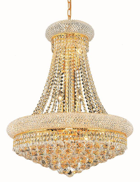 Elegant Primo 14 Light Gold Chandelier Clear Swarovski® Elements Crystal V1800D24G/SS