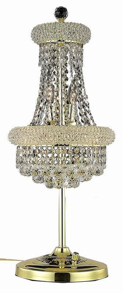 Elegant Primo 6 Light Gold Table Lamp Clear Royal Cut Crystal V1800TL12G/RC