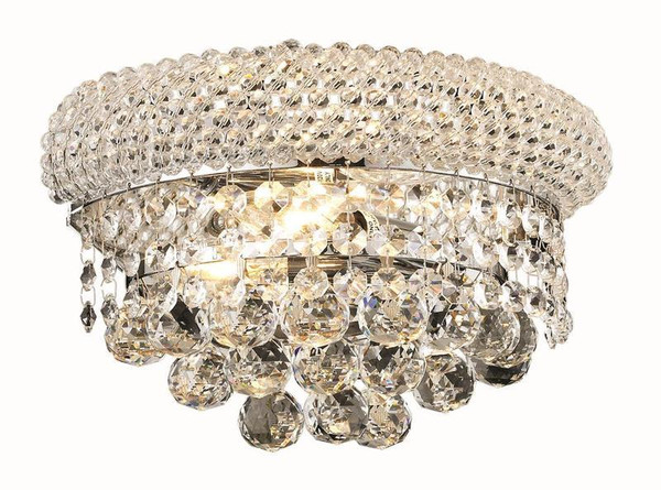 Elegant Primo 2 Light Chrome Wall Sconce Clear Spectra® Swarovski® Crystal V1800W12C/SA