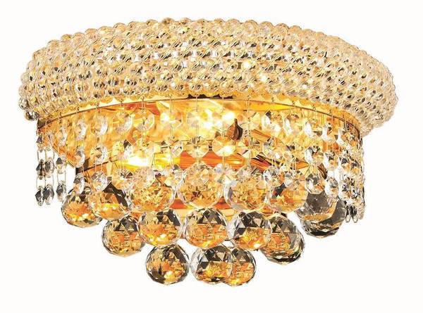 Elegant Primo 2 Light Gold Wall Sconce Clear Royal Cut Crystal V1800W12G/RC