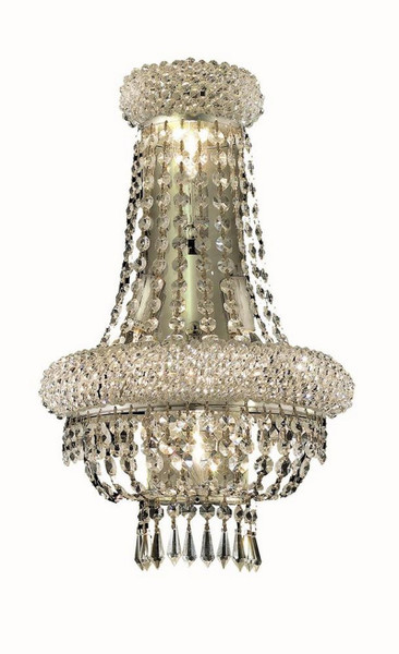 Elegant Primo 4 Light Chrome Wall Sconce Clear Swarovski® Elements Crystal V1803W12SC/SS