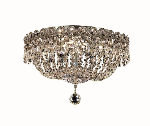 Elegant Century 4 Light Chrome Flush Mount Clear Swarovski® Elements Crystal V1900F14C/SS