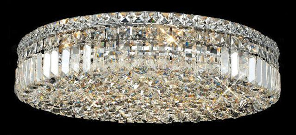 Elegant Maxime 9 Light Chrome Flush Mount Clear Swarovski® Elements Crystal V2030F24C/SS