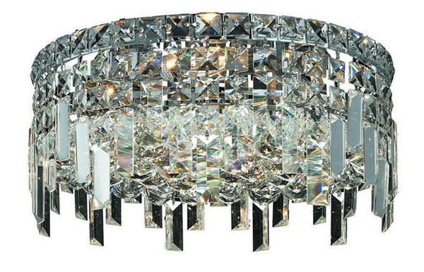 Elegant Maxime 4 Light Chrome Flush Mount Clear Royal Cut Crystal V2031F14C/RC