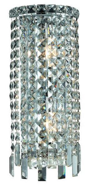 Elegant Maxime 2 Light Chrome Wall Sconce Clear Spectra® Swarovski® Crystal V2031W8C/SA