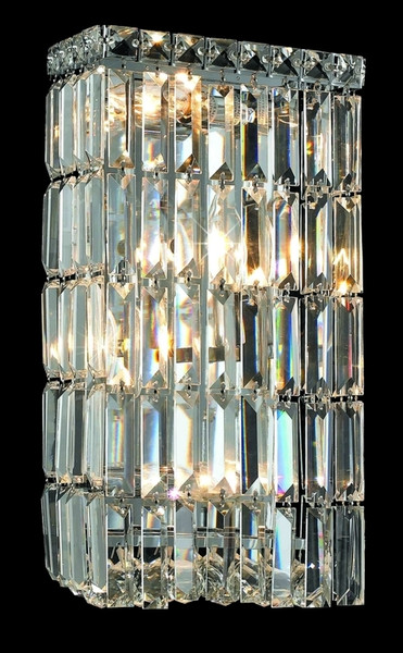 Elegant Maxime 4 Light Chrome Wall Sconce Clear Royal Cut Crystal V2032W8C/RC