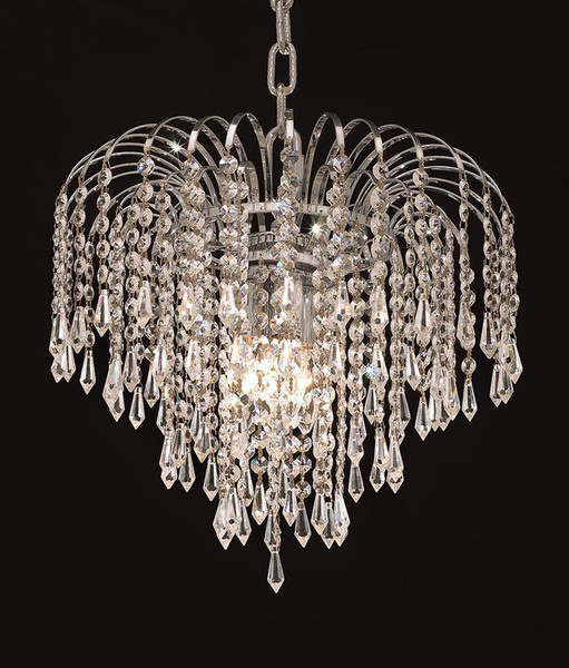 Elegant Falls 3 Light Chrome Pendant Clear Spectra® Swarovski® Crystal V6801D14C/SA