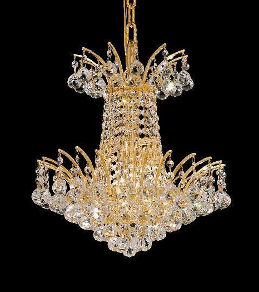 Elegant Victoria 4 Light Gold Pendant Clear Swarovski® Elements Crystal V8031D16G/SS