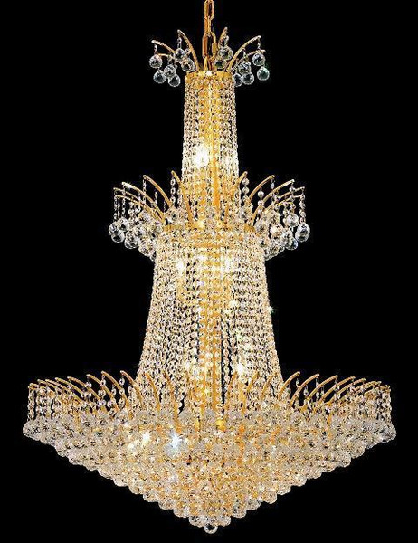 Elegant Victoria 18 Light Gold Chandelier Clear Royal Cut Crystal V8031G32G/RC