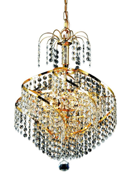 Elegant Spiral 3 Light Gold Pendant Clear Swarovski® Elements Crystal V8052D14G/SS