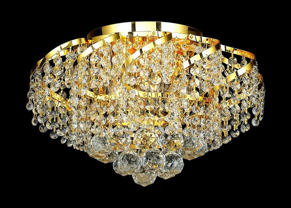 Elegant Belenus 6 Light Gold Flush Mount Clear Swarovski® Elements Crystal VECA1F16G/SS