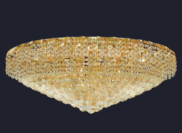 Elegant Belenus 20 Light Gold Flush Mount Clear Swarovski® Elements Crystal VECA1F36G/SS