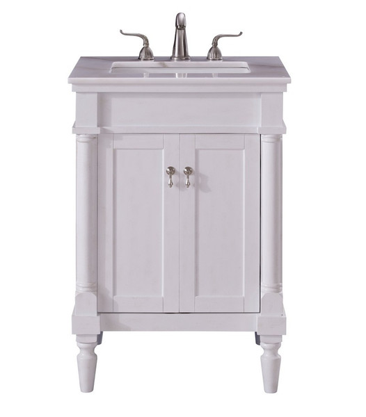 Elegant 24 In. Single Bathroom Vanity Set In Antique White VF13024AW