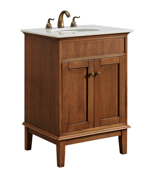 Elegant 24 In. Single Bathroom Vanity Set In Chestnut Wood VF30124CW